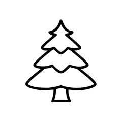 Fototapeta premium Christmas Tree Outline Icon Design 