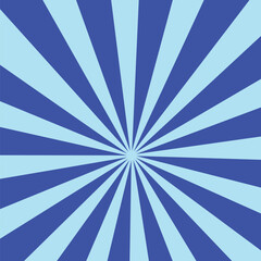 Sun rays blue background, starburst anime pop art cartoon or comic, dotted texture and explosion effect or sunburst, halftone gradient, fun and exciting template frame.