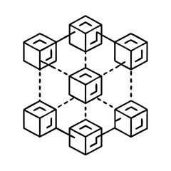 Obraz premium blockchain icon, blockchain vector illustration-simple illustration of blockchain, perfect for blockchain logos and icons
