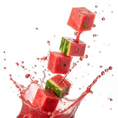 Dynamic watermelon explosion with juicy splash and bold summer vibes
