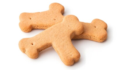 Large Bone-Shaped Dog Biscuits, Delicious Pet Treats on White Background