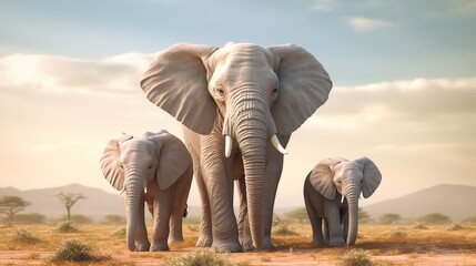 African Elephant Family Portrait