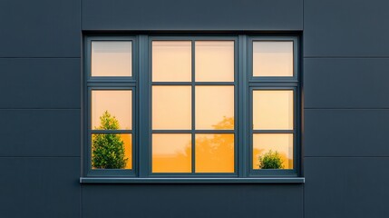 Fototapeta premium Smart stainless steel casement windows with integrated LED lighting, seamless hinges, and futuristic home appeal