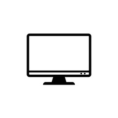 Clean black monitor icon a computer screen