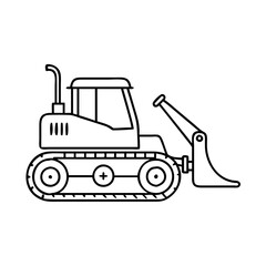 Naklejka premium bulldozer icon, bulldozer vector illustration-simple illustration of bulldozer, perfect for bulldozer logos and icons