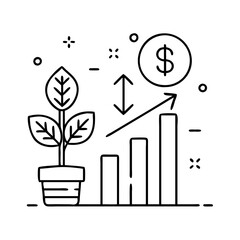 business growth icon, business growth vector illustration-simple illustration of business growth, perfect for business growth logos and icons