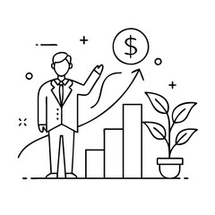 business growth icon, business growth vector illustration-simple illustration of business growth, perfect for business growth logos and icons