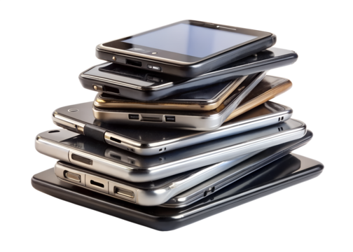 stack of mobile phone