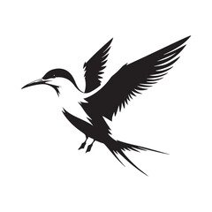 Obraz premium Common tern minimal Silhouette - Common tern Vector - Illustration of Common tern.