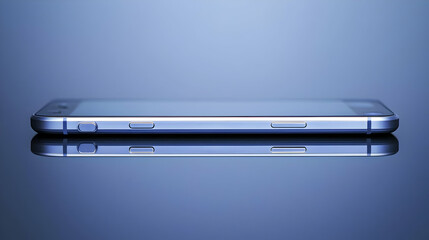 Modern Smartphone Side View On Reflective Surface