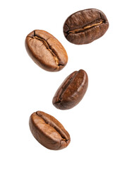 Obraz premium Falling coffee beans create dynamic and aromatic visual