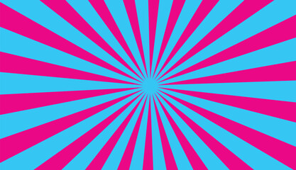 Pink sunburst pattern background set. Sunbeam backdrop with rays. Summer Banner. 