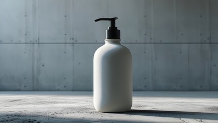 White Soap Bottle with Black Pump