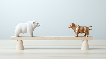 Bull and bear - Stock market symbolic