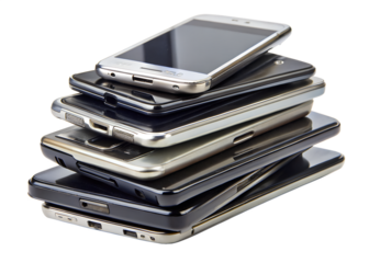 stack of mobile phone