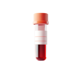 Blood Sample in Test Tube Red Liquid with Label for Healthcare and Medical Research Concepts
