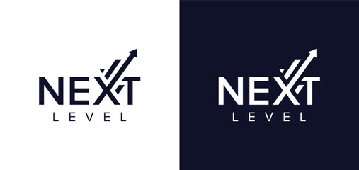 Next Level Logo Design, Next Level business startup vector logo design