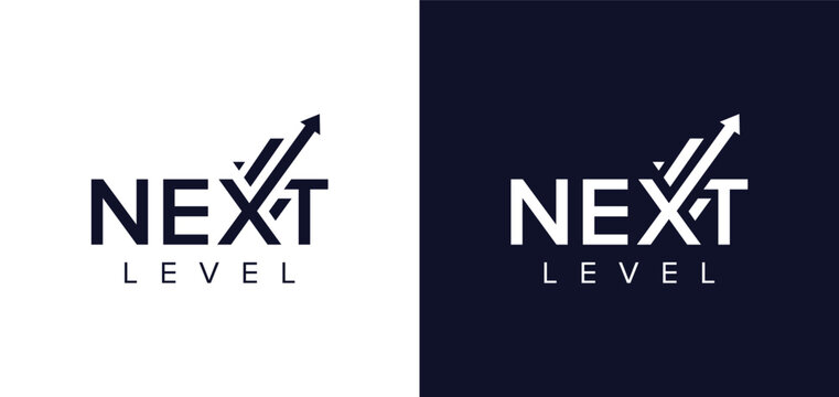 Next Level Logo Design, Next Level business startup vector logo design