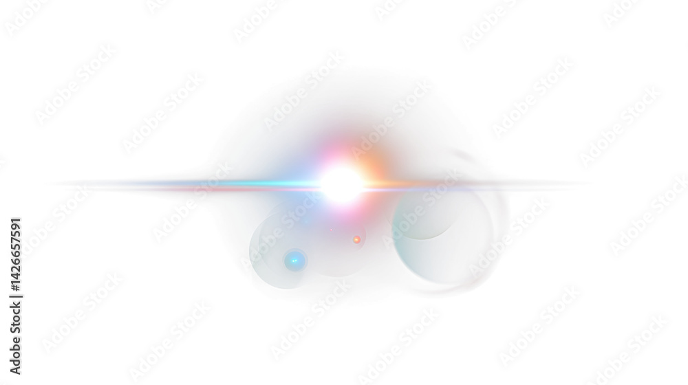 Aufkleber lens flare with bright light effect on transparent background creates dramatic and energetic visual 