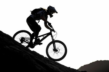 Obraz premium silhouette of a cyclist
