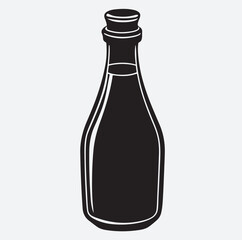 bottle of mustered silhouette vector art illustration,  bottle vector illustration
