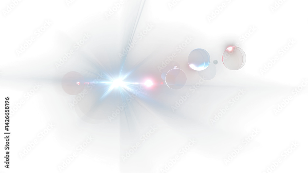Leinwandbilder Bright lens flare with transparent background creates dynamic light effect suitable for overlay or design projects with modern style