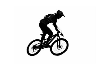 Fototapeta premium silhouette of a man riding a bike
