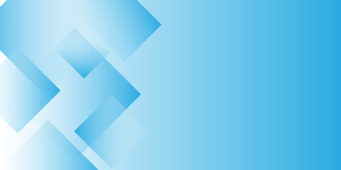 White and blue overlap triangle geometric technology pattern. Modern blue abstract vector long banner background. Futuristic technology concept graphic design.Trendy and vibrant modern style template.