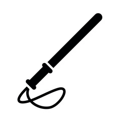 Police baton icon. Symbol of police or security, law and order. Rubber baton (stick), attribute of law enforcement agencies.