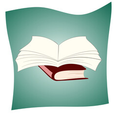 pile of books with green background 