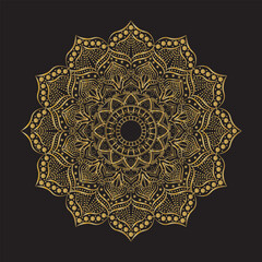 Dark golden mandala background