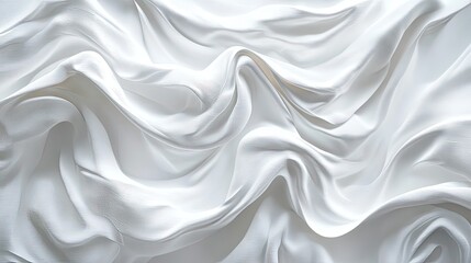 Obraz premium Flowing white fabric textiles pure white background artistic photography soft textures abstract view