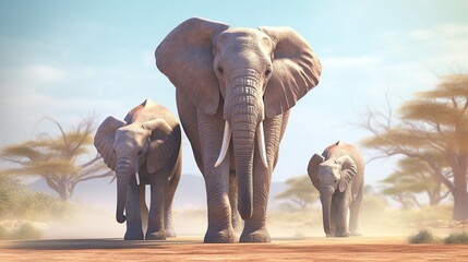 African Elephant Family