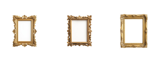 beautifully crafted empty golden frames with ornate details and intricate designs