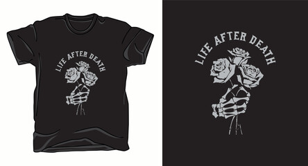 Life after death skull graphic vintage retro vector t-shirt design