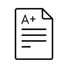 Fototapeta premium A+ Grade on Paper Sheet Icon Design