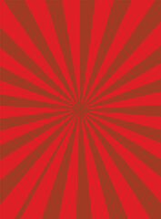 Abstract orange red sunburst background with sun ray. Pattern of starburst. Texture with light of sunburst. Radial beam of sunlight. Retro background with flash. Design of sunbeams.