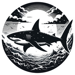 fish on a black background