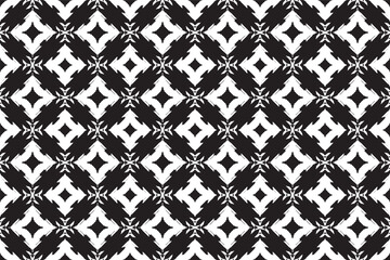 Fototapeta premium Angular edgy pattern distorted diamonds w spiky junctions create a bold abstract black white design