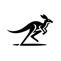 The Red Kangaroo Shape Logo Symbol Icon