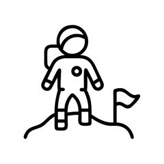 Astronaut on Moon Surface Icon Design