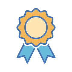 Award Badge with Ribbon Icon Design