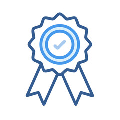 Award Badge with Ribbon Icon Design