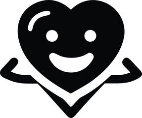 Obraz premium Healthy Heart Icon, Smiley Face, Smiling, Cheerful, Love, Strong, Cute, Funny