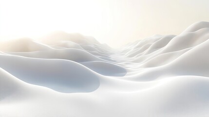 Fototapeta premium Serene abstract landscape pure white background digital art minimalist design soft light tranquility