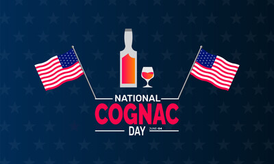 National Cognac Day. June 4, holiday concept, Perfect for banners, cards, posters, and  social media design with text inscription and classic color for a professional look

