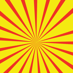 abstract simple yellow sunrise line pattern on red can be used background.