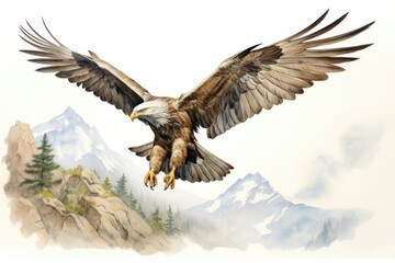 Fototapeta premium Eagle bird vulture animal flying.