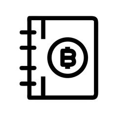 Bitcoin Ledger or Record Book Icon Design