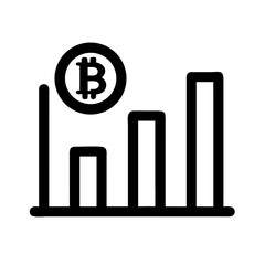 Bitcoin Statistics Bar Graph Icon Design